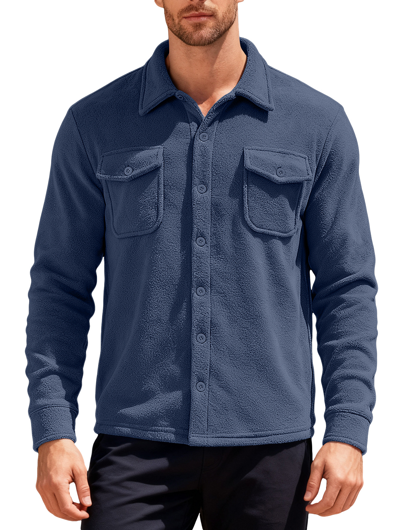 Tactical Fleece Lined Work Shirt Jacket Outdoor Hunting Casual NDF-00019