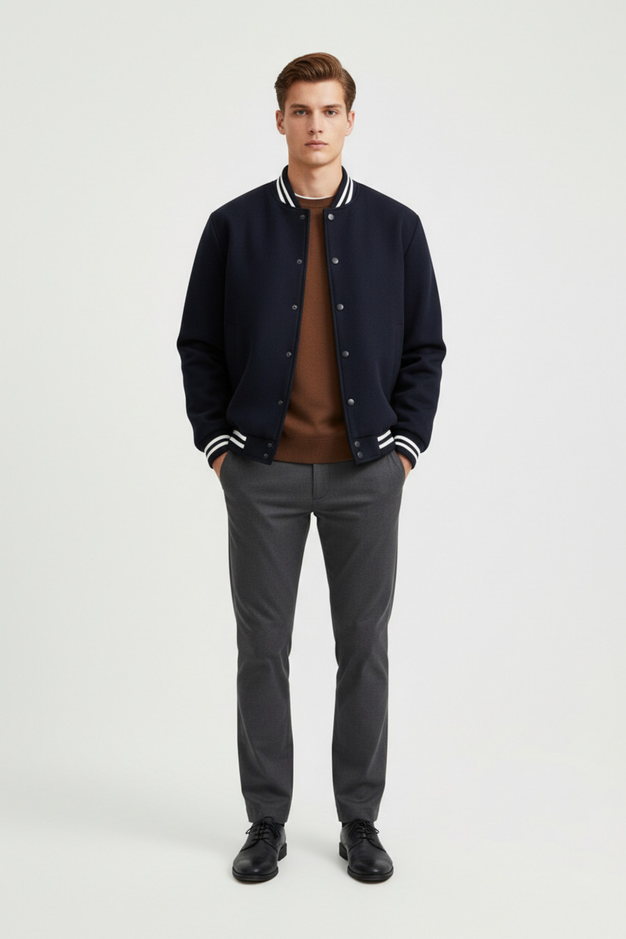 Men's Fleece Baseball Suit - American Style Winter Tracksuit NDF-00060