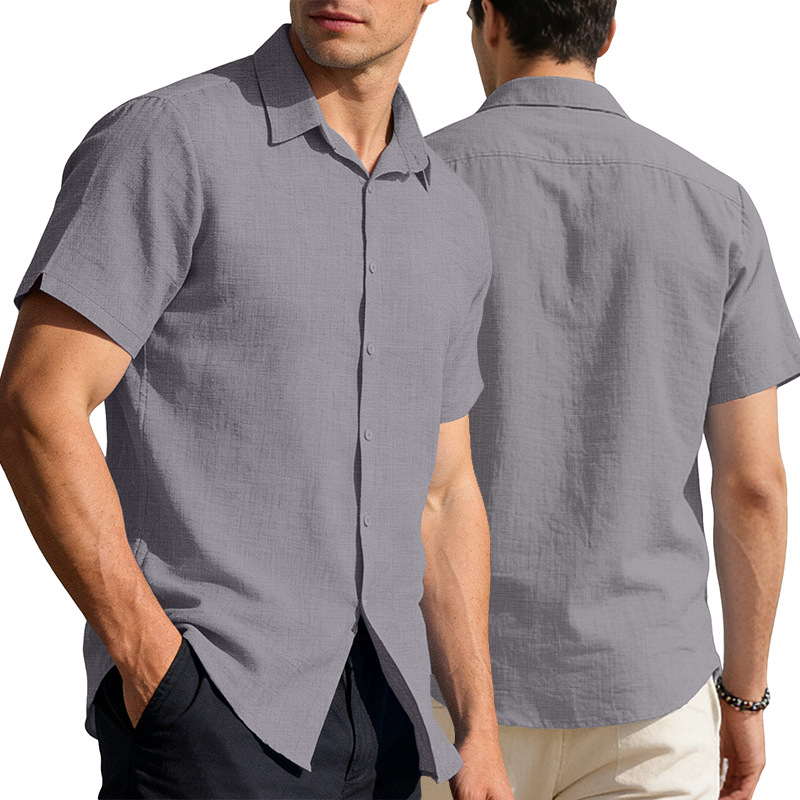 Men's Button-Down Short Sleeve Hawaiian Shirt - Casual Business NDF-00061