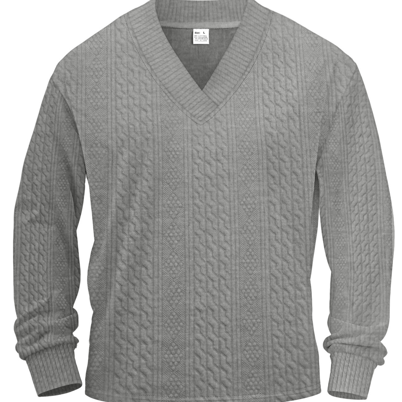 Jacquard Knit Sweatshirt Men's Long Sleeve Pullover Top NDF-00031