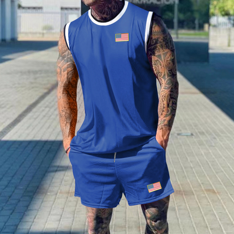 Completo estivo da uomo con pantaloncini senza maniche - Traspirante e vestibilità ampia NDF-00065