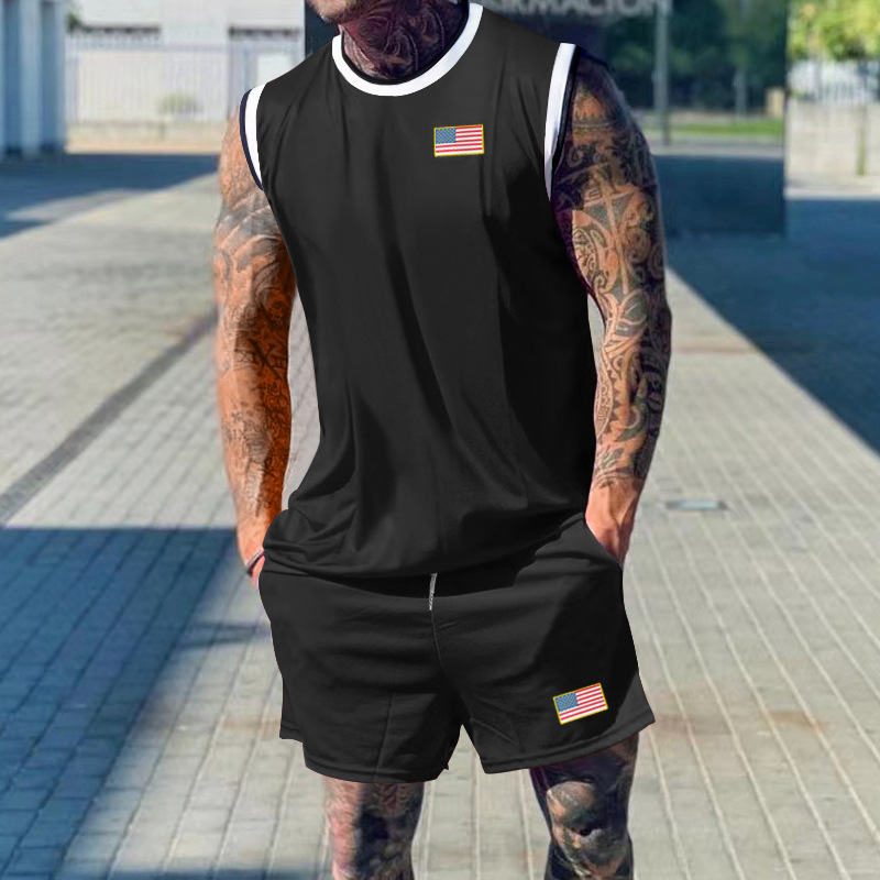 Completo estivo da uomo con pantaloncini senza maniche - Traspirante e vestibilità ampia NDF-00065