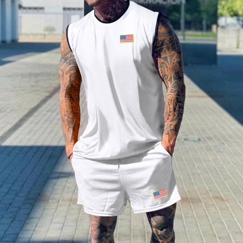 Completo estivo da uomo con pantaloncini senza maniche - Traspirante e vestibilità ampia NDF-00065