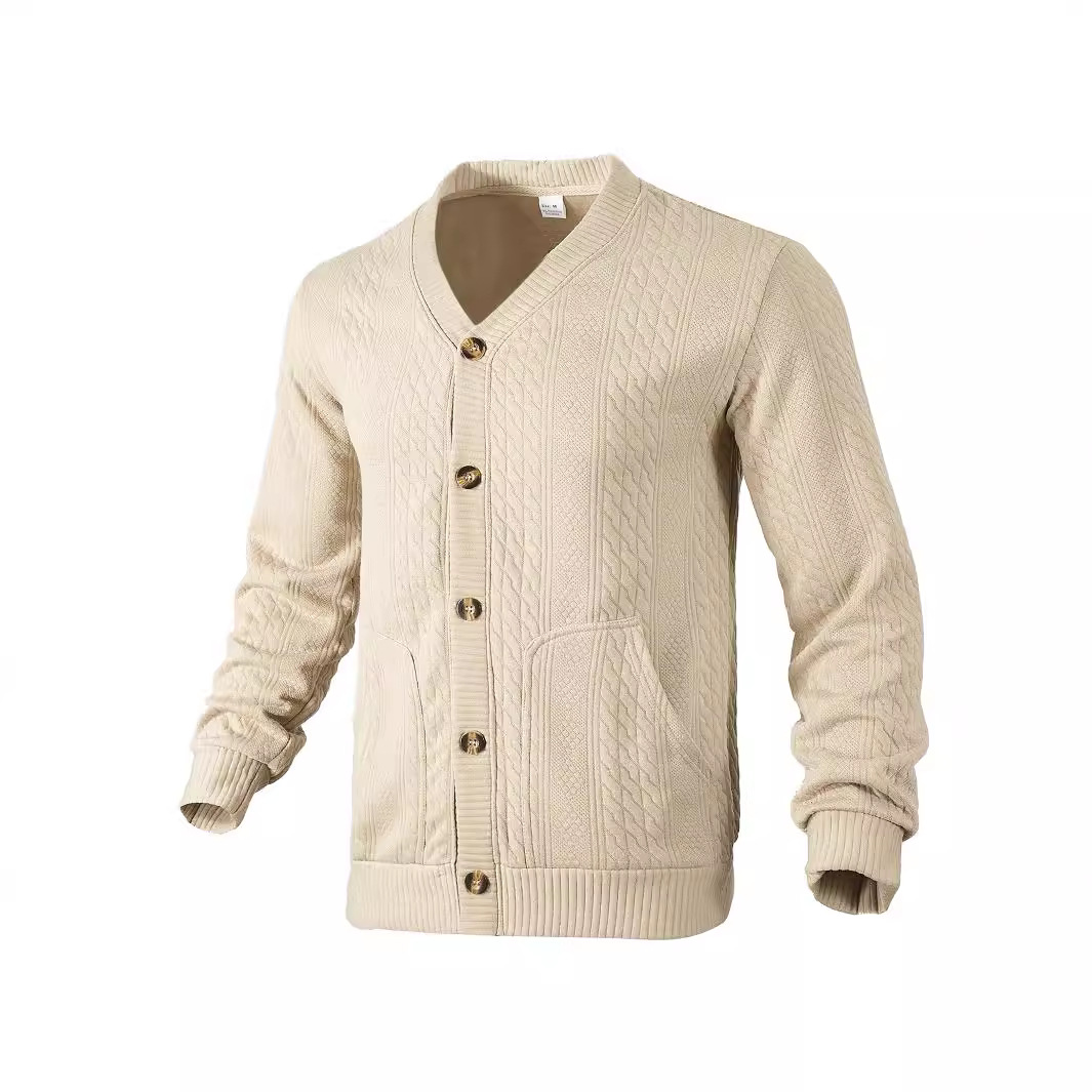 Knitted Jacquard Cardigan Slim Fit Button Down Sweater NDF-00020