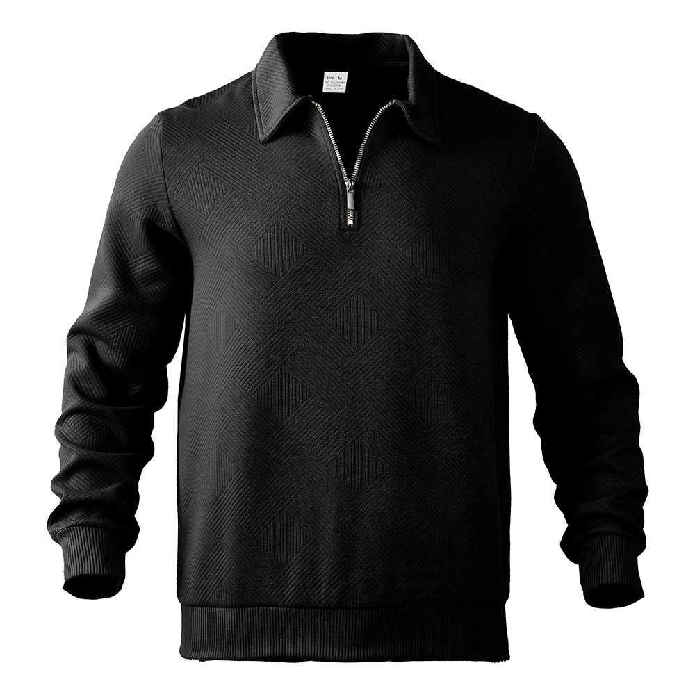 Men's Vintage Heavyweight Quarter Zip Pullover Sweatshirt Long Sleeve NDF-00035