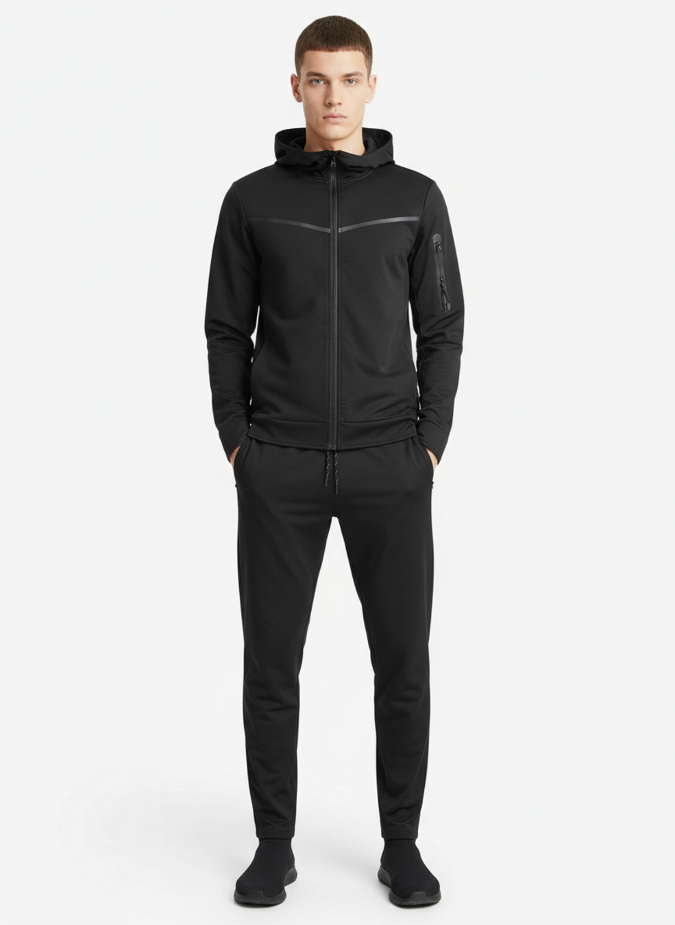 Men's Tracksuit Set Spring Autumn Sportswear Casual Hoodie Jacket 2-Piece NDF-00066