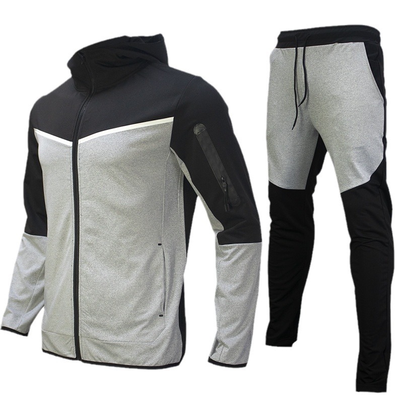 Men's Tracksuit Set Spring Autumn Sportswear Casual Hoodie Jacket 2-Piece NDF-00066