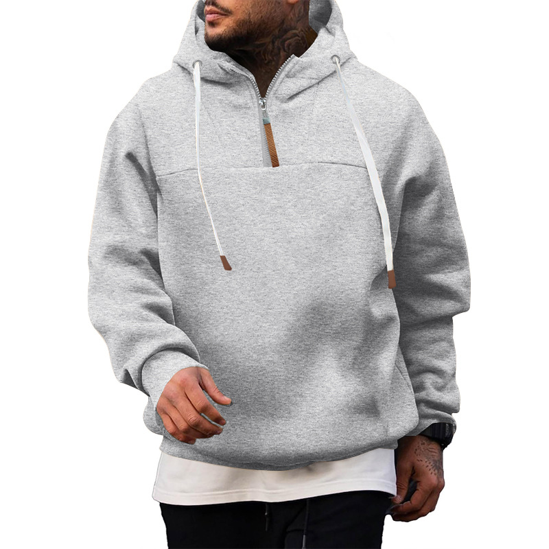 Fleece Pullover Hoodie Men's Casual Zip-Up Sweatshirt NDF-00037