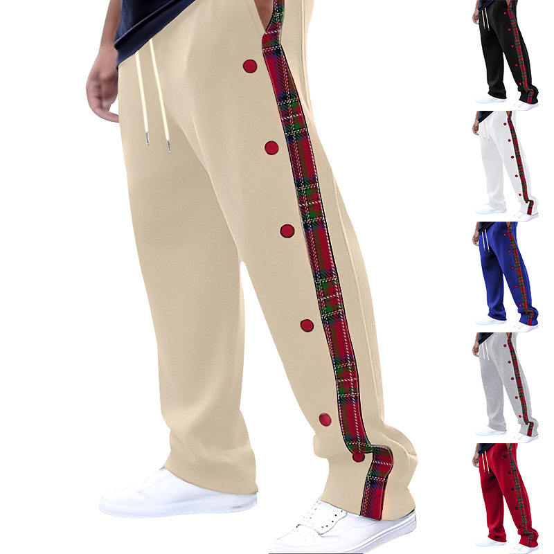 Men's Plaid Straight Leg Outdoor Casual Pants NDF-00028