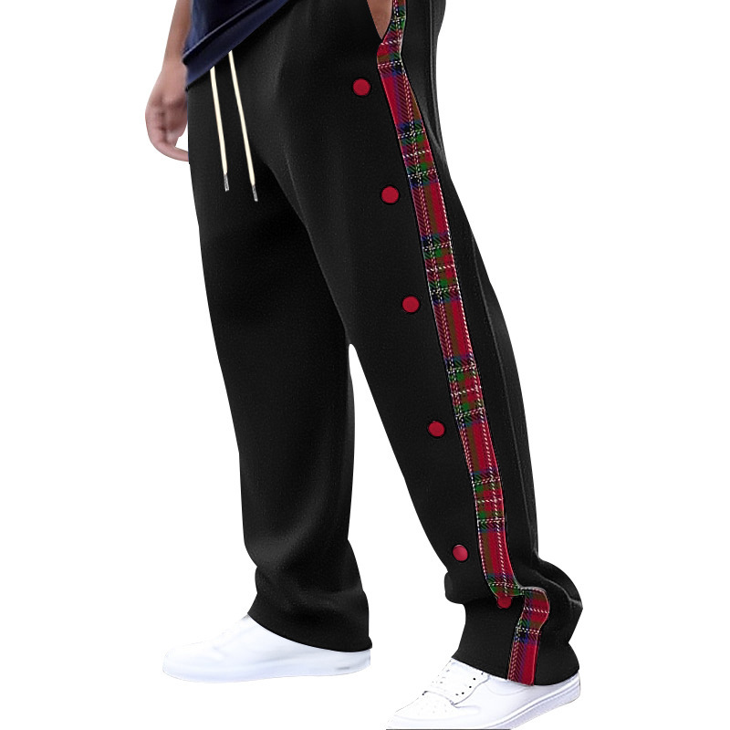 Men's Plaid Straight Leg Outdoor Casual Pants NDF-00028