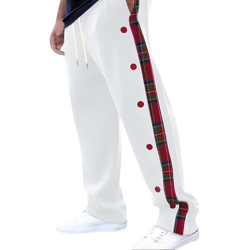 Men's Plaid Straight Leg Outdoor Casual Pants NDF-00028