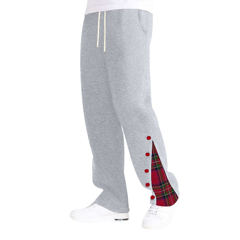 Men's Heavyweight Fleece Sweatpants Patchwork Casual Athletic Pants NDF-00029