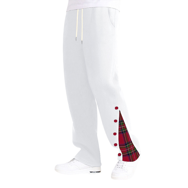 Men's Heavyweight Fleece Sweatpants Patchwork Casual Athletic Pants NDF-00029