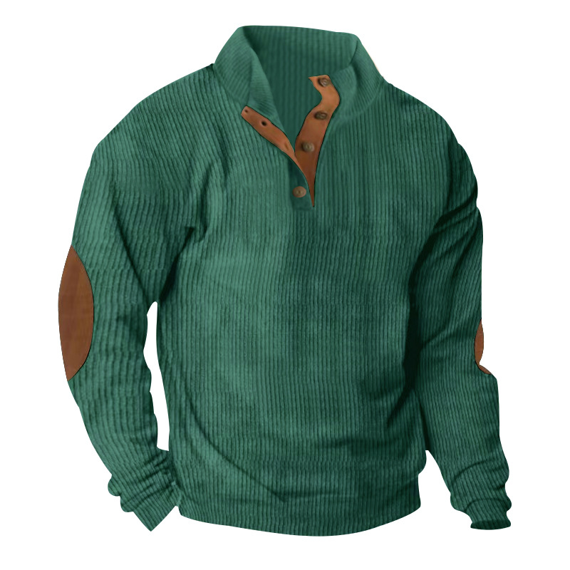Corduroy Knit Pullover Sweatshirt for Men - Long Sleeve Outdoor Casual NDF-00039