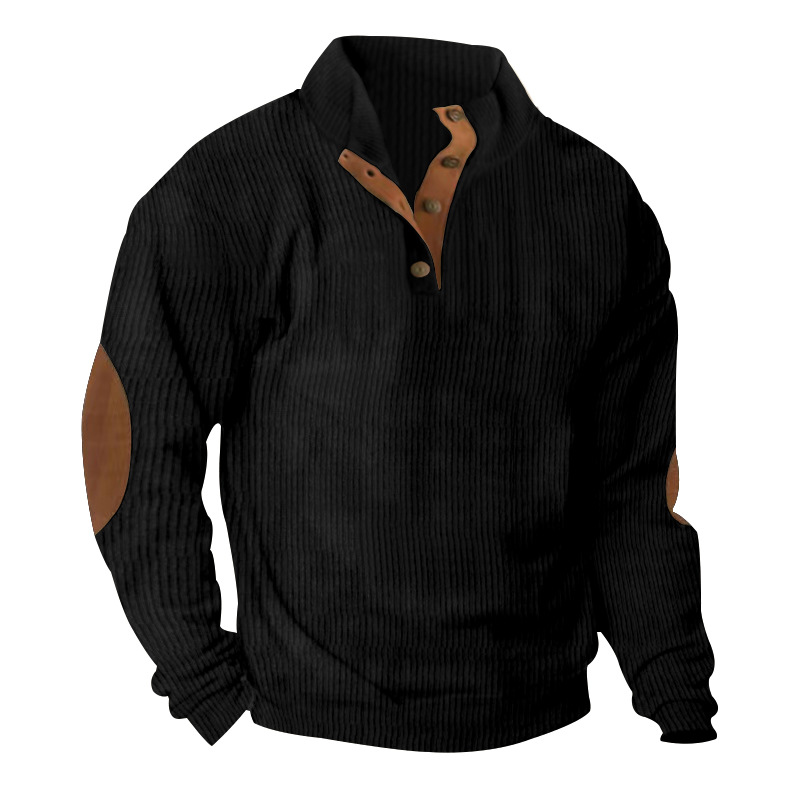 Corduroy Knit Pullover Sweatshirt for Men - Long Sleeve Outdoor Casual NDF-00039
