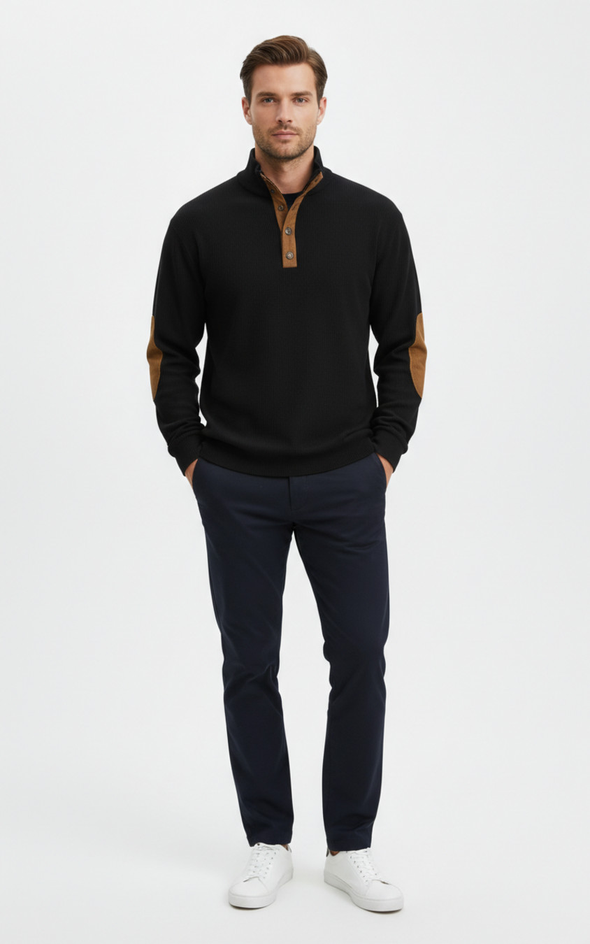 Corduroy Knit Pullover Sweatshirt for Men - Long Sleeve Outdoor Casual NDF-00039