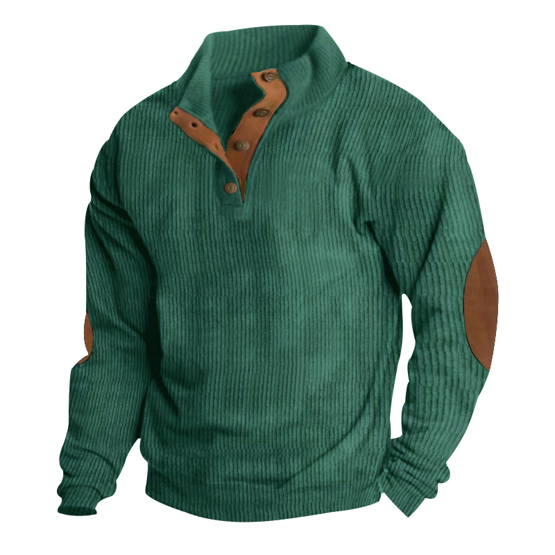 Corduroy Knit Pullover Sweatshirt for Men - Long Sleeve Outdoor Casual NDF-00039