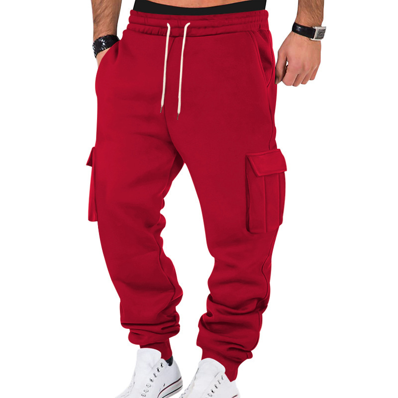 Pantalones deportivos cargo para hombre, largos y deportivos con múltiples bolsillos, NDF-00030