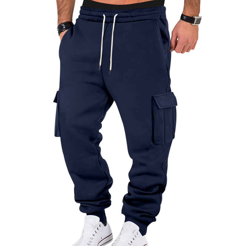 Pantalones deportivos cargo para hombre, largos y deportivos con múltiples bolsillos, NDF-00030