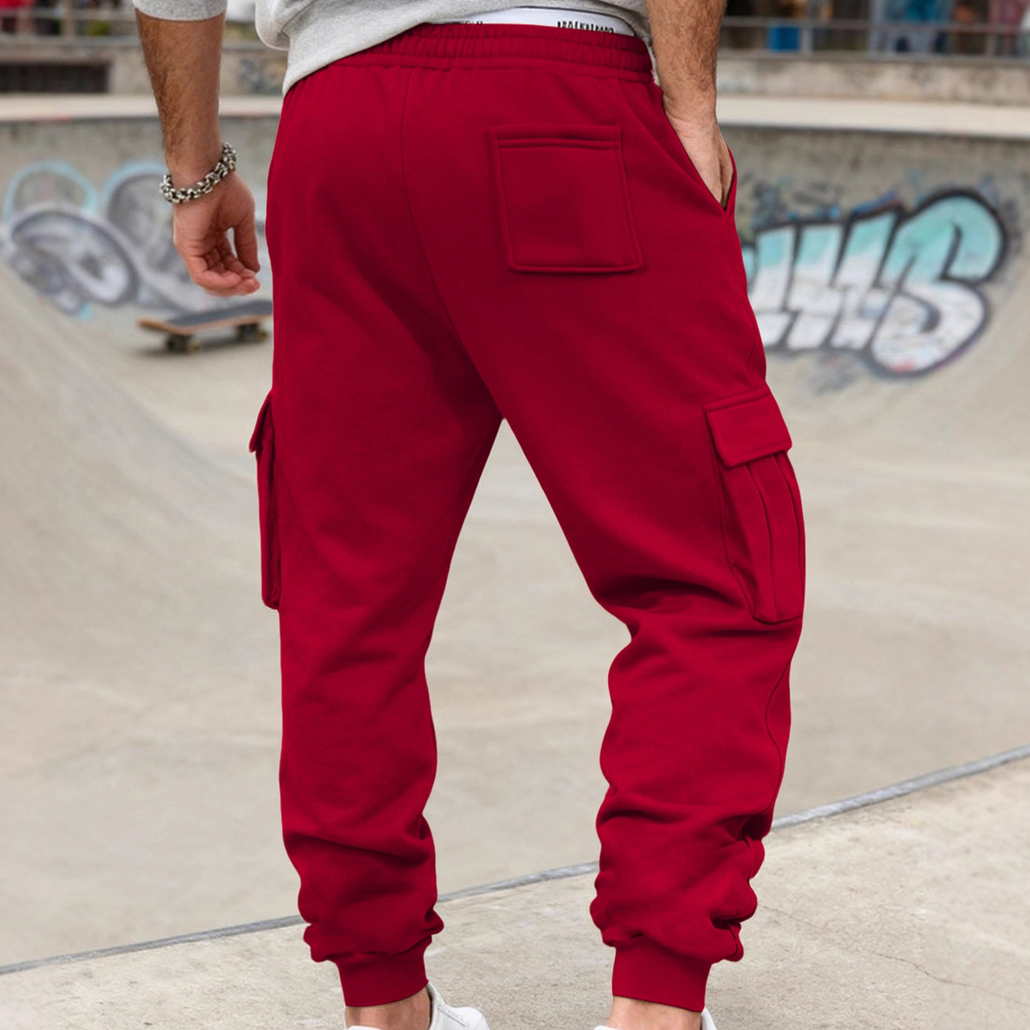 Pantalones deportivos cargo para hombre, largos y deportivos con múltiples bolsillos, NDF-00030