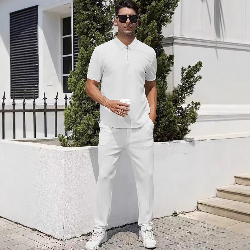 Polyester Men's Tracksuit Summer Zipper Lightweight Athletic Set NDF-00070