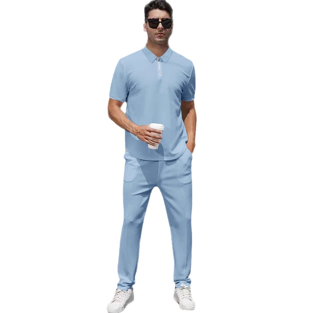 Polyester Men's Tracksuit Summer Zipper Lightweight Athletic Set NDF-00070