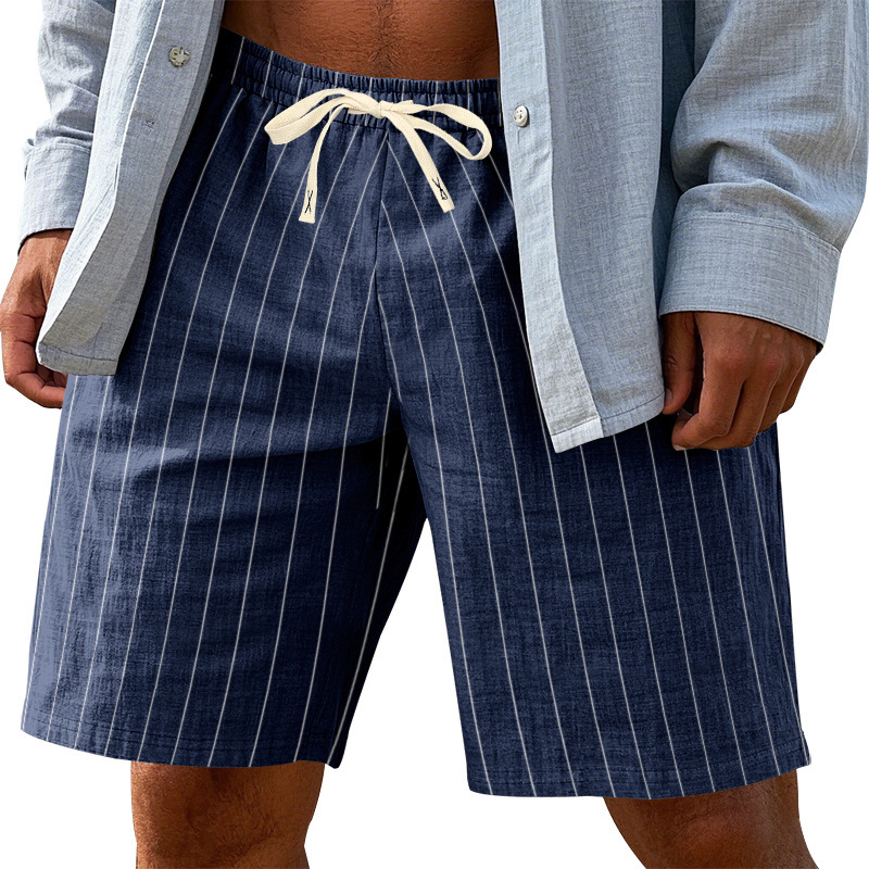 Linen Casual Shorts Men's Drawstring Summer Beach Lightweight NDF-00009