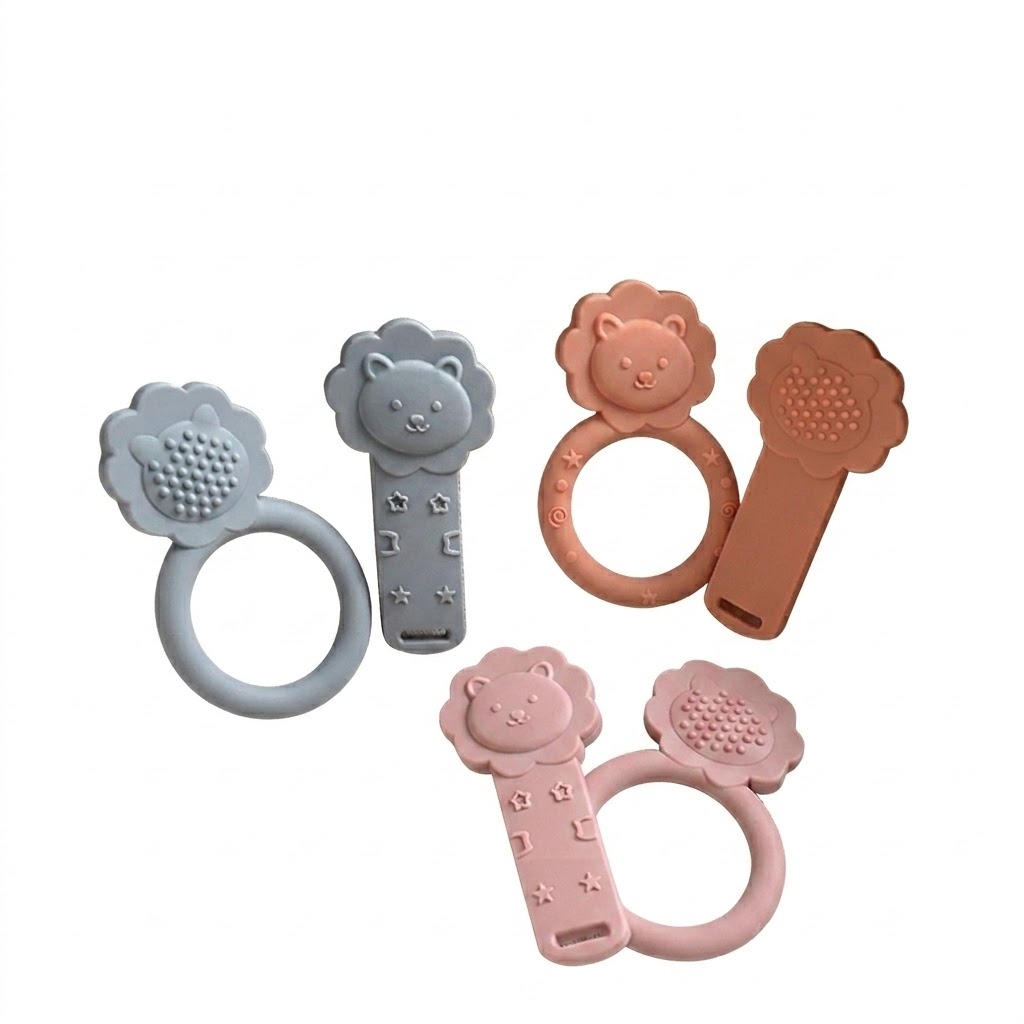 Set di massaggiagengive in silicone Baby Lion - Lenisce le gengive del neonato