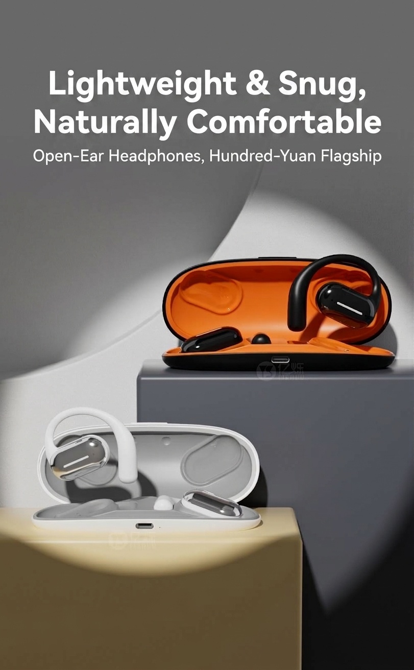 Wireless Open-Ear Bluetooth Earbuds with Charging Case