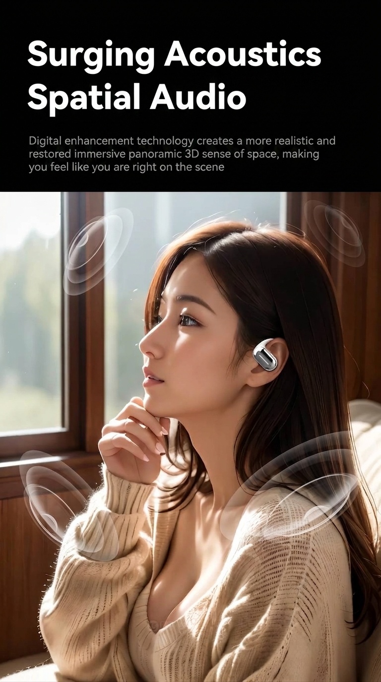 Wireless Open-Ear Bluetooth Earbuds with Charging Case