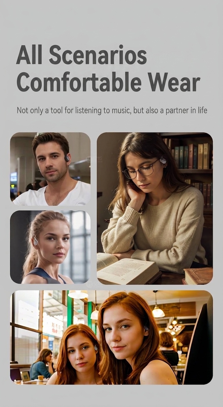 Wireless Open-Ear Bluetooth Earbuds with Charging Case