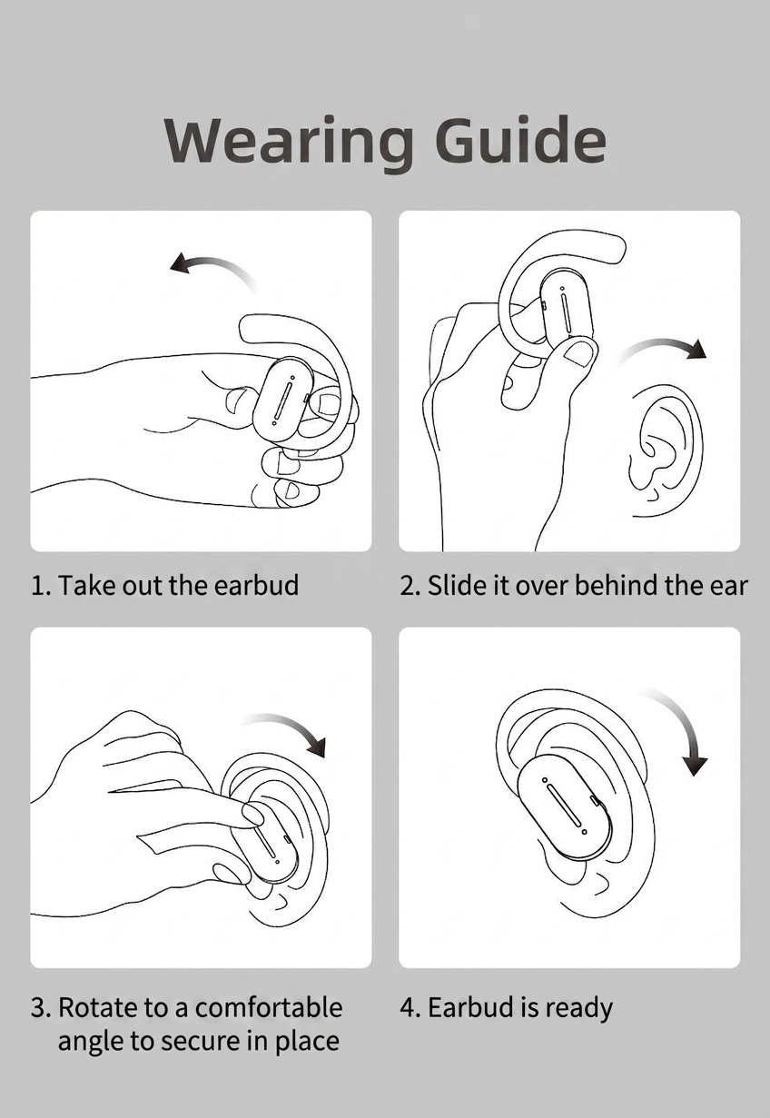 Wireless Open-Ear Bluetooth Earbuds with Charging Case