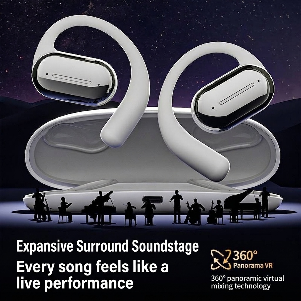 Wireless Open-Ear Bluetooth Earbuds with Charging Case