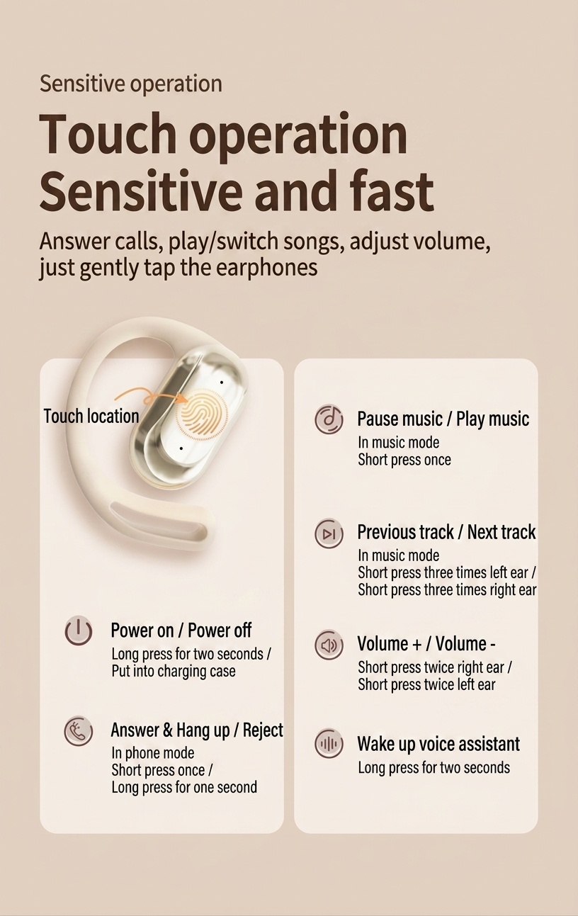 Wireless Open-Ear Earbuds with LED Digital Battery Case
