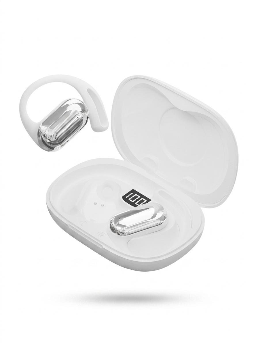 Wireless Open-Ear Earbuds with LED Digital Battery Case