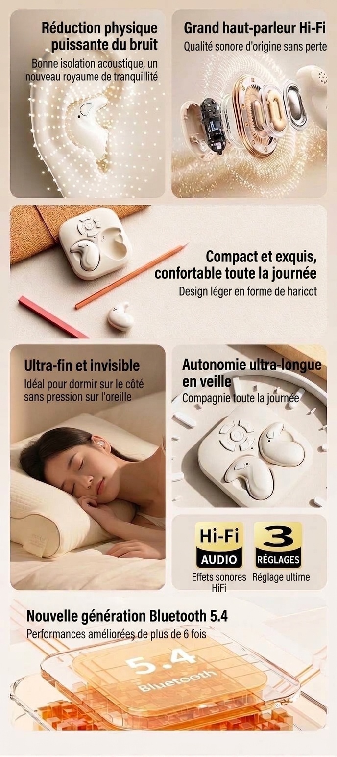 Wireless Sleep Earbuds with Remote Controller Case