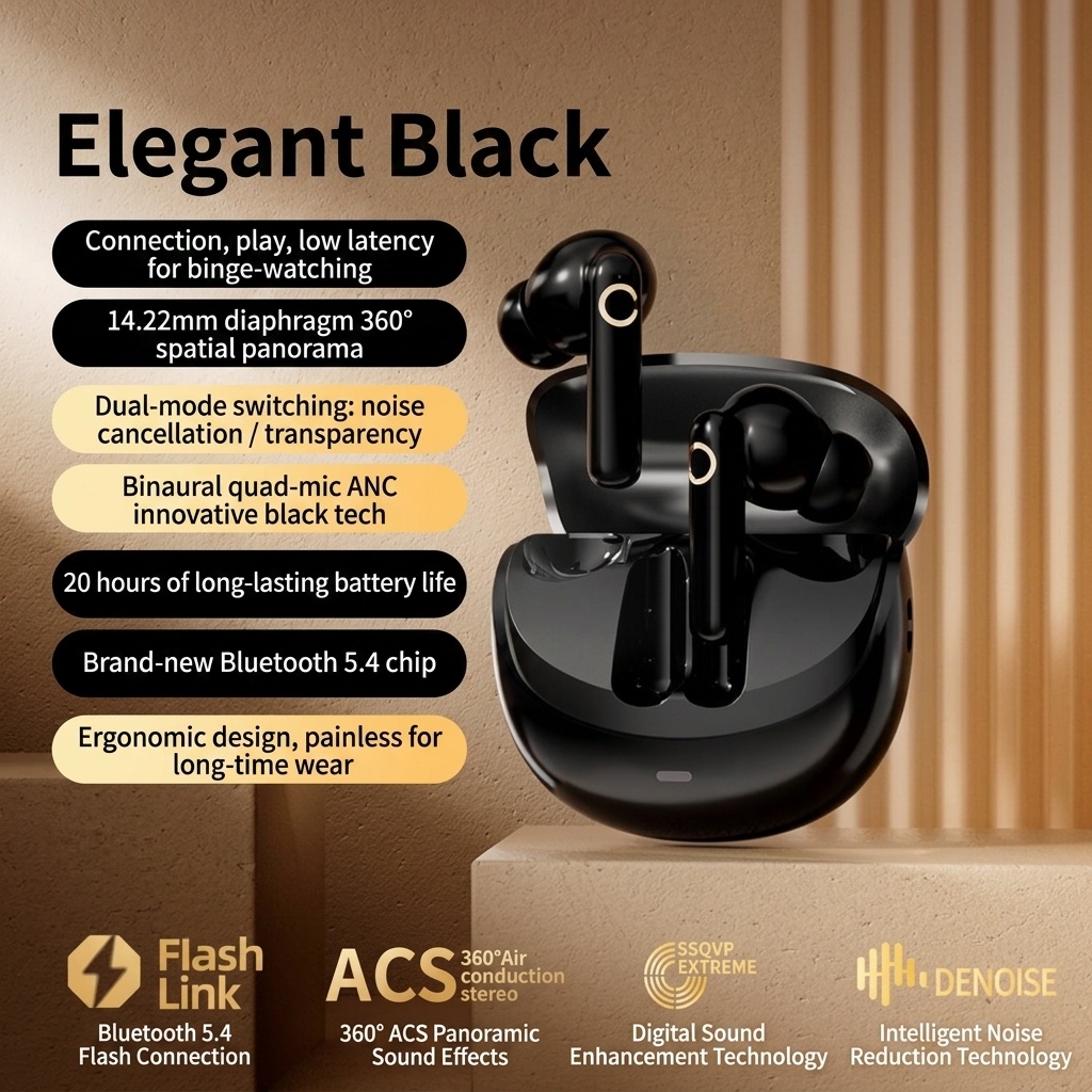 True Wireless ANC Bluetooth Earbuds with Charging Case