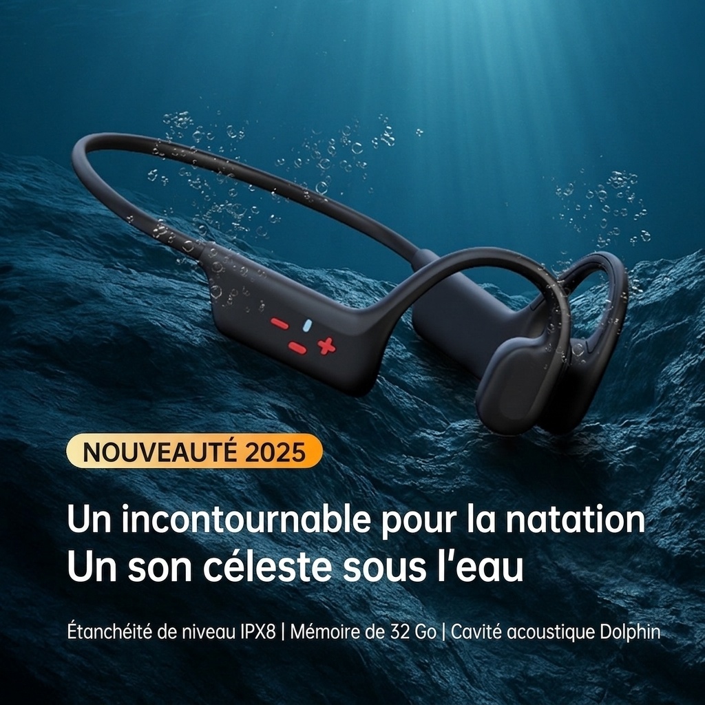Écouteurs à conduction osseuse étanches pour la natation et le sport
