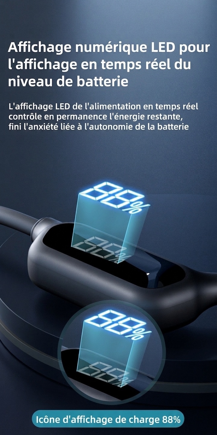 Écouteurs à conduction osseuse étanches avec lecteur MP3 32 Go et Bluetooth 5.3