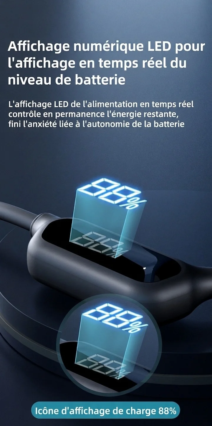Écouteurs à conduction osseuse étanches avec lecteur MP3 32 Go et Bluetooth 5.3