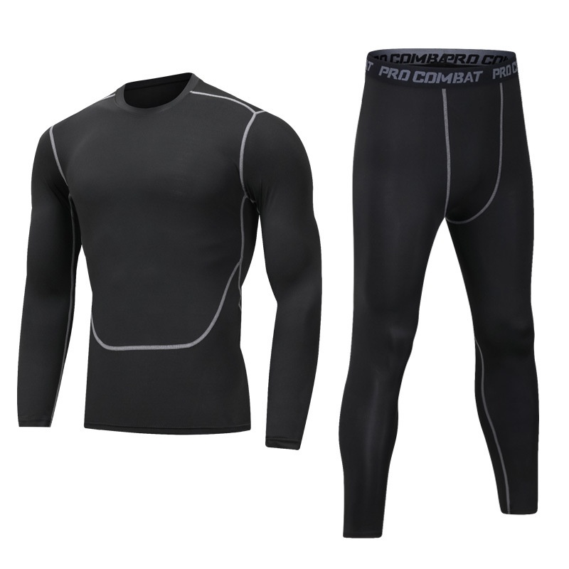 Fitness Suit for Men: Slim Fit Quick-Drying Compression Sportswear T-shirt & Leggings Set