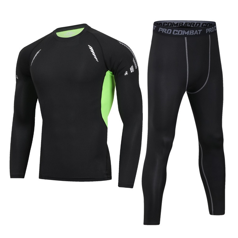 Fitness Suit for Men: Slim Fit Quick-Drying Compression Sportswear T-shirt & Leggings Set