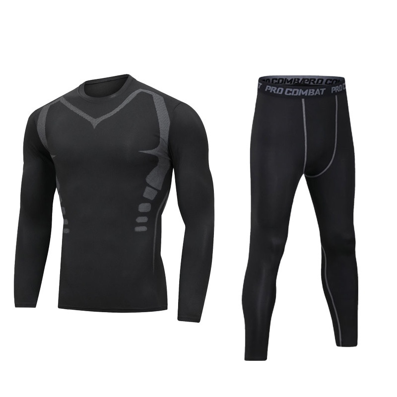 Fitness Suit for Men: Slim Fit Quick-Drying Compression Sportswear T-shirt & Leggings Set