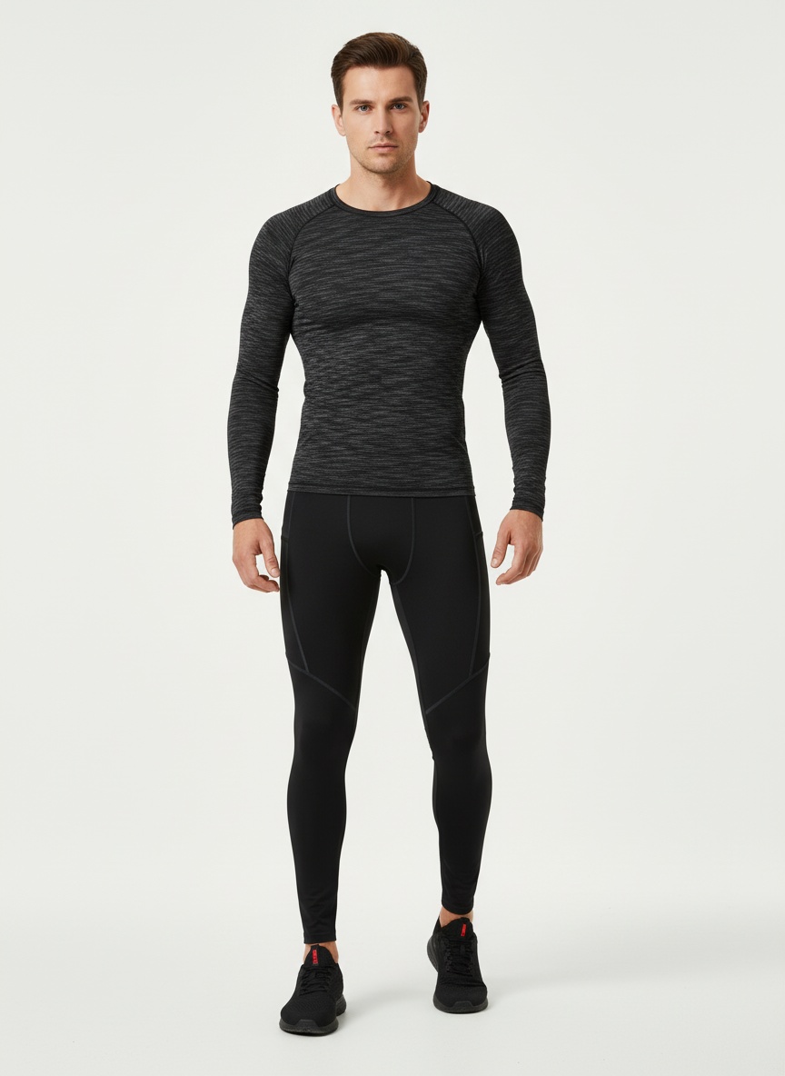 Fitness Suit for Men: Slim Fit Quick-Drying Compression Sportswear T-shirt & Leggings Set