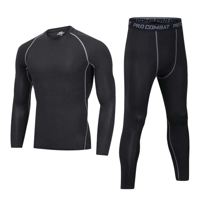 Fitness Suit for Men: Slim Fit Quick-Drying Compression Sportswear T-shirt & Leggings Set