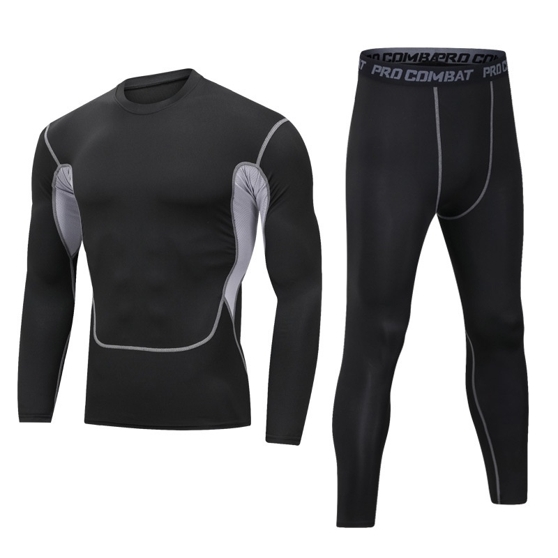 Fitness Suit for Men: Slim Fit Quick-Drying Compression Sportswear T-shirt & Leggings Set