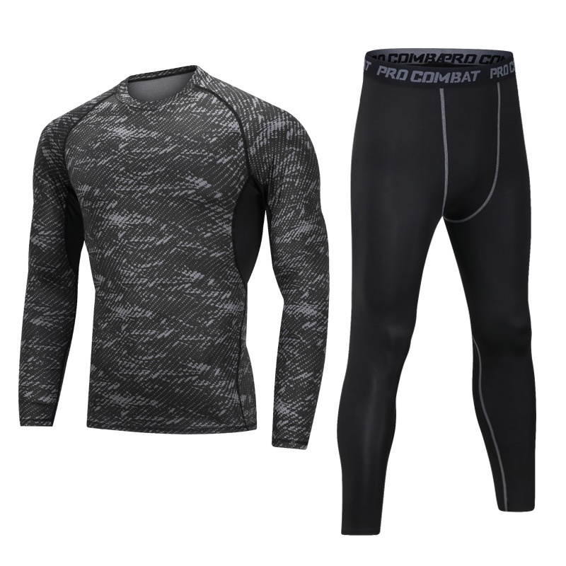 Fitness Suit for Men: Slim Fit Quick-Drying Compression Sportswear T-shirt & Leggings Set