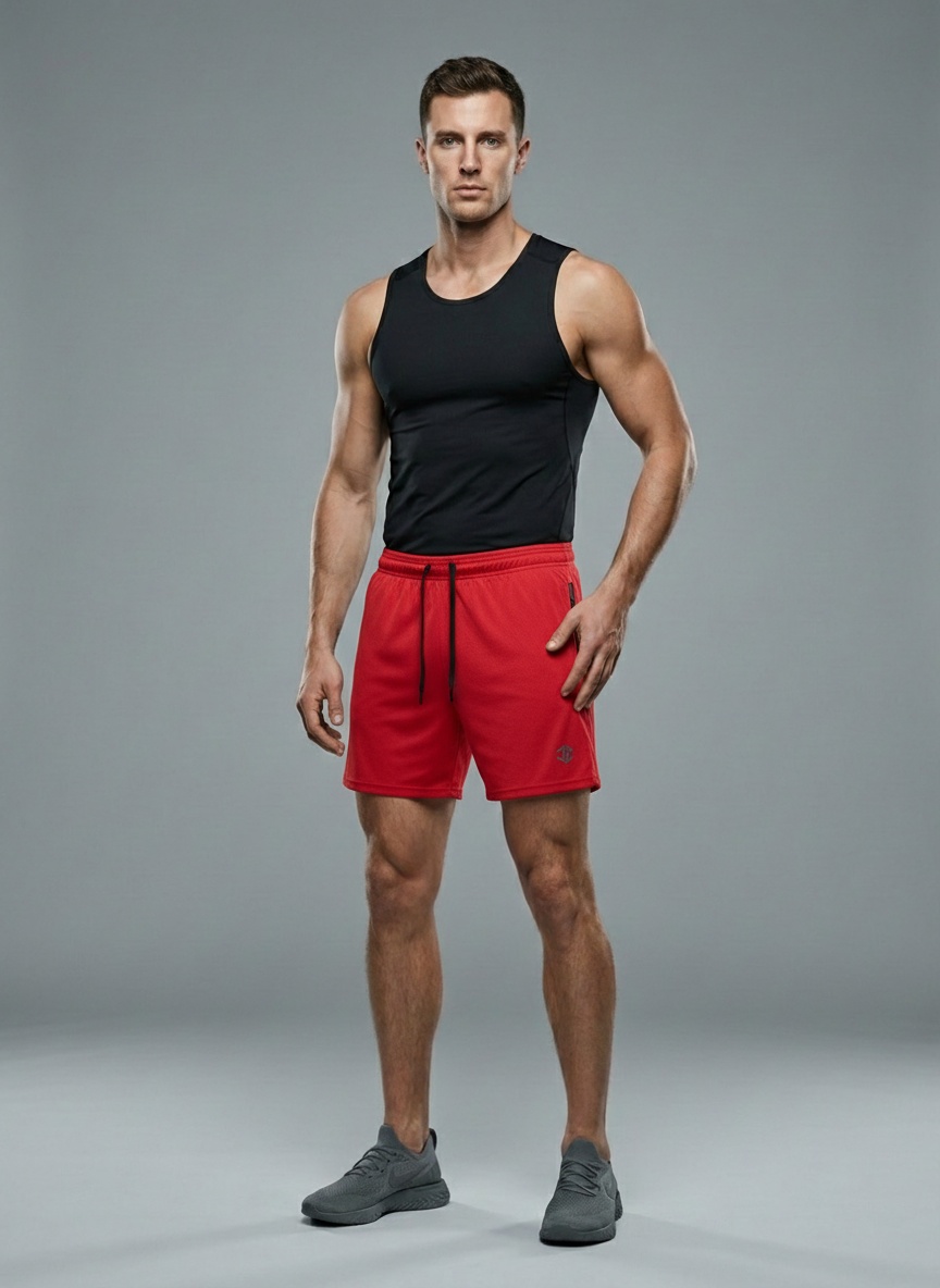 Athletic Fit Quick-Dry Summer Training Shorts for Men with Zipper Pockets