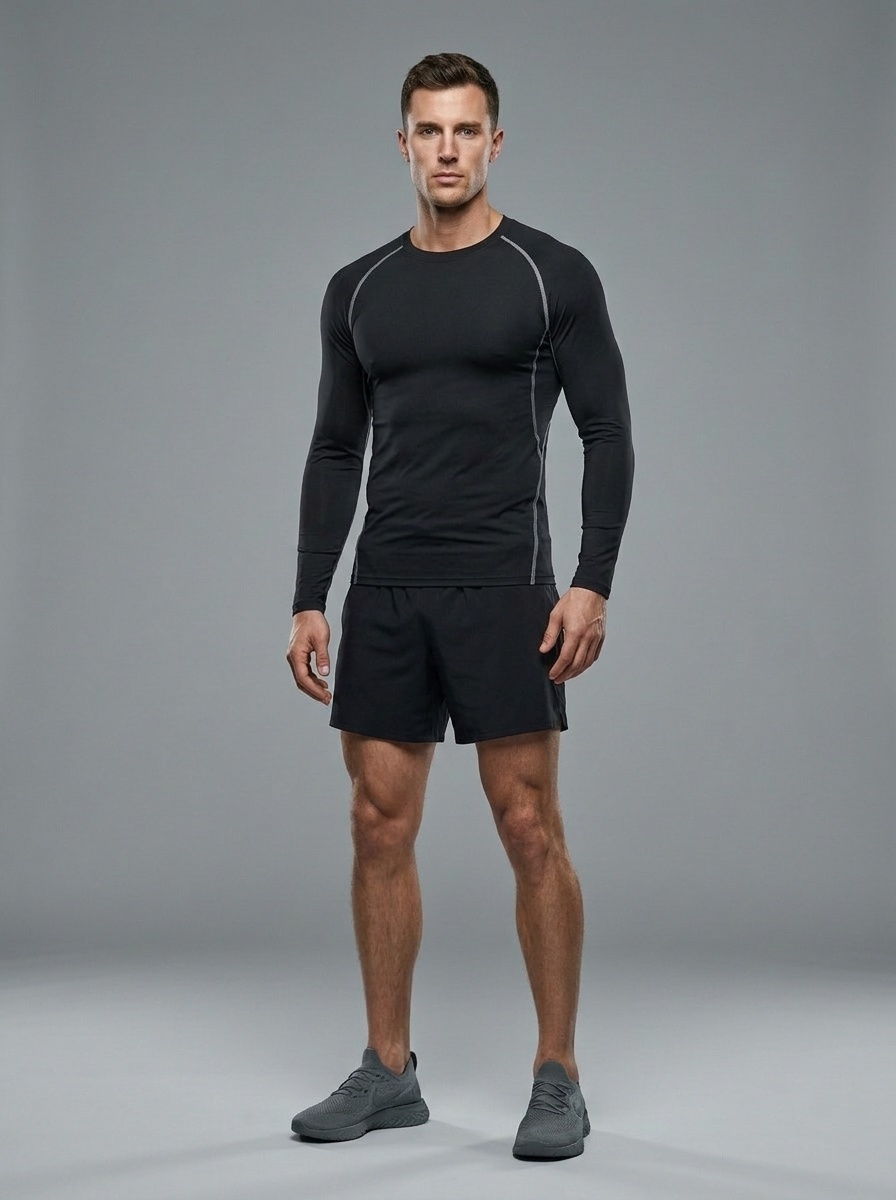 QuickdryTraining Long Sleeves T-Shirt for Men: High Elasticity Performance & Wicking Function