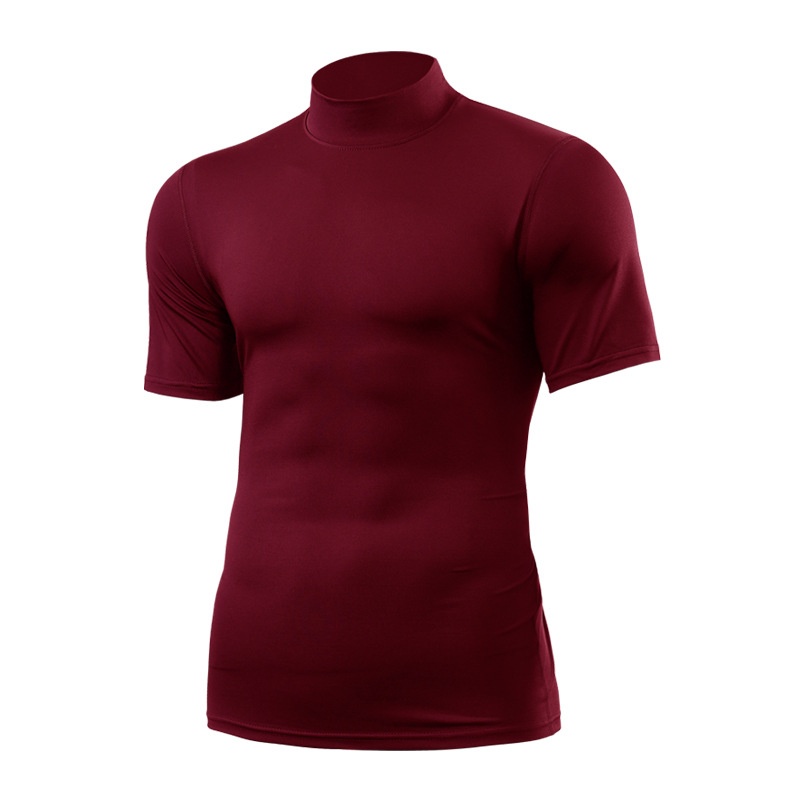 Mock Neck Quick-Dry Summer Sportswear T-Shirt for Men: Breathable Casual Outdoor Performance